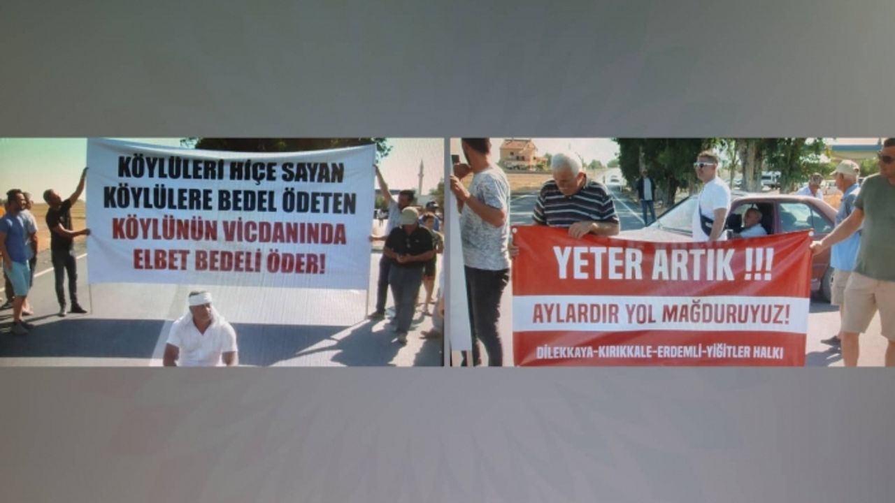 Dilekkaya, Kırıkkale, Erdemli ve Yiğitler köylüleri eylem yaptı