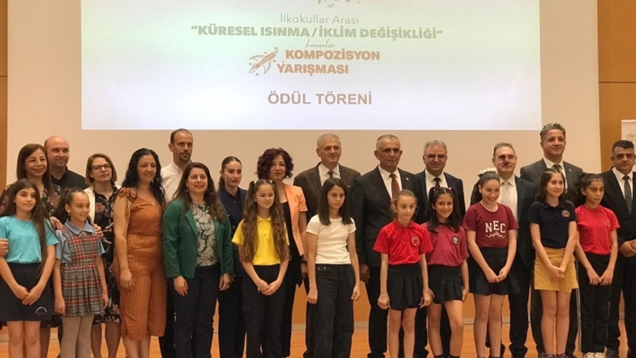 İlkokullar arası “Küresel Isınma/İklim Değişikliği” kompozisyon yarışması ödülleri verildi