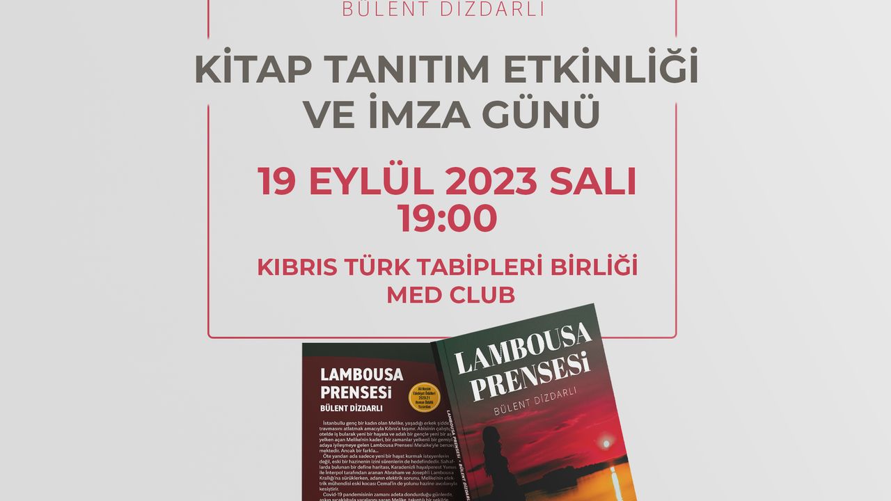 Dizdarlı’nın yeni kitabı "Lambousa Prensesi" yarın tanıtılıyor