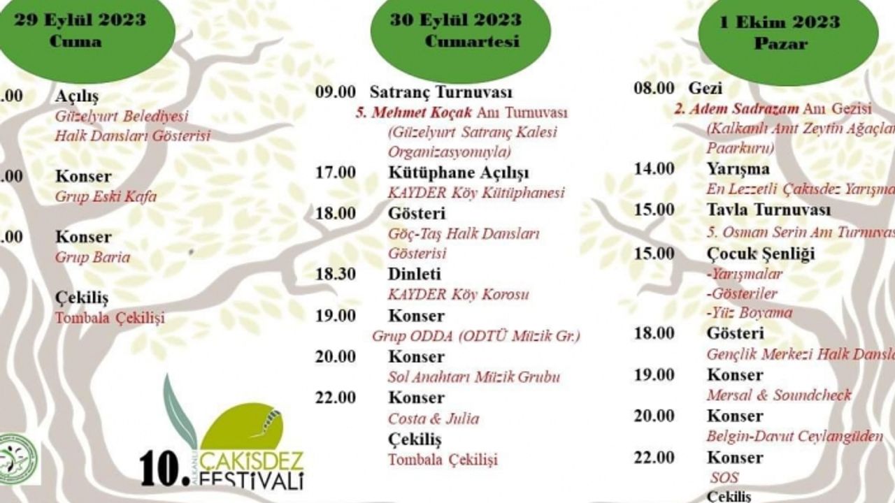 Kalkanlı Çakisdez Festivali 29 Eylül-1 Ekim arasında yapılıyor