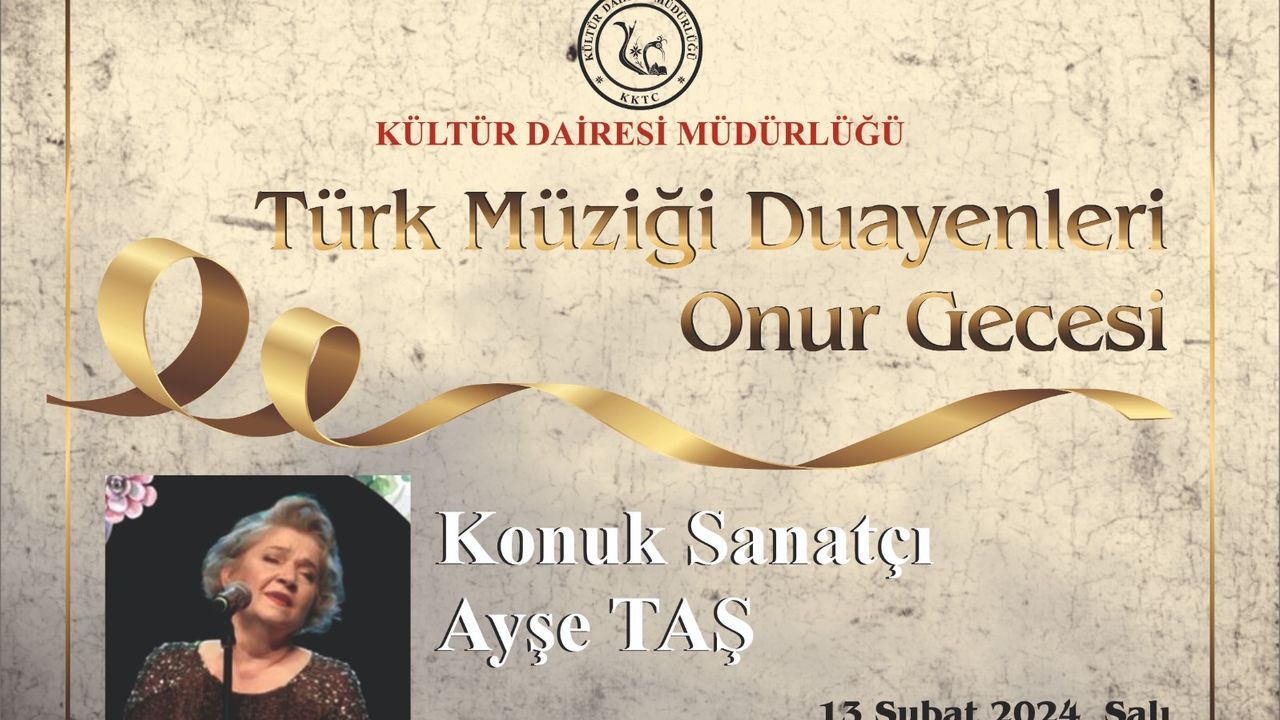 "Türk Müziği Duayenleri Onur Gecesi" düzenleniyor