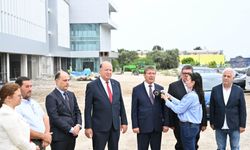 Başbakan Üstel yapımı süren yeni Girne Hastanesi'ndeki çalışmaları yerinde inceledi