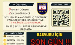 Polis Akademisi’ne KKTC'den alınacak 10 öğrenci için başvurular bugün bitiyor