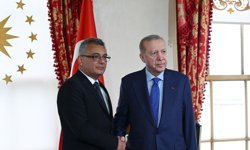 Cumhurbaşkanı Erhürman, Erdoğan ile görüştü