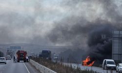 Lefkoşa kuzey çevre yolunda araç yangını