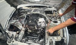 Lefkoşa kuzey çevre yolunda araç yangını...