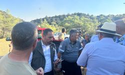 Bakan Çavuş Yamaçköy-Tirmen köyleri arasındaki yangın bölgesine giderek çalışmaları takip etti