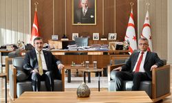 Cumhurbaşkanı Erhürman, Türkiye Cumhurbaşkanı Yardımcısı Yılmaz’ı kabul etti