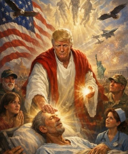 Papa’yı eleştiren Trump, kendisinin İsa gibi tasvir edildiği görseli paylaştı