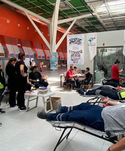 Ercan Havalimanı'nda kan bağış kampanyası düzenlendi