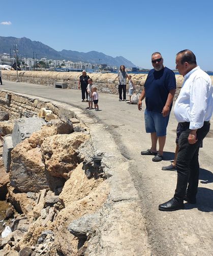 Ataoğlu, Girne Antik Liman’daki iskele çalışmalarını inceledi