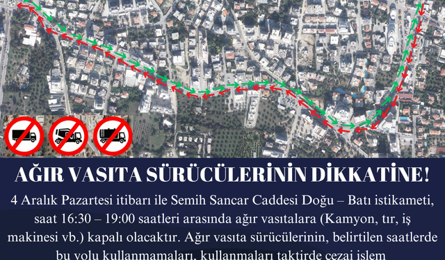 Girne Belediyesi, ağır vasıta trafiğine kısıtlama getirileceğini açıkladı