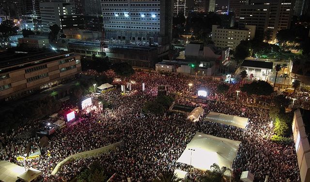 Tel Aviv'de esir takası anlaşması talebiyle gösteri düzenlendi