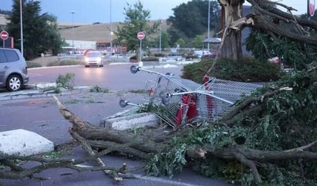 Fransa'da şiddetli fırtına ve dolu hayatı olumsuz etkiledi