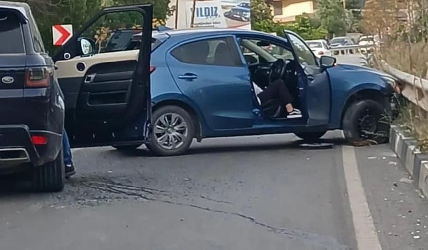 Girne-Lefkoşa Anayolunda kaza meydana geldi...