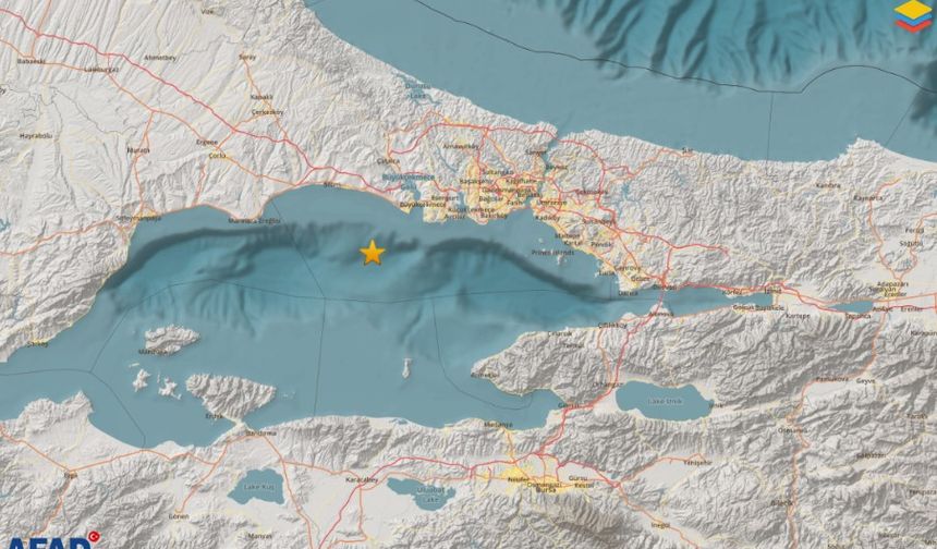 Marmara'da 3.8 büyüklüğünde deprem meydana geldi