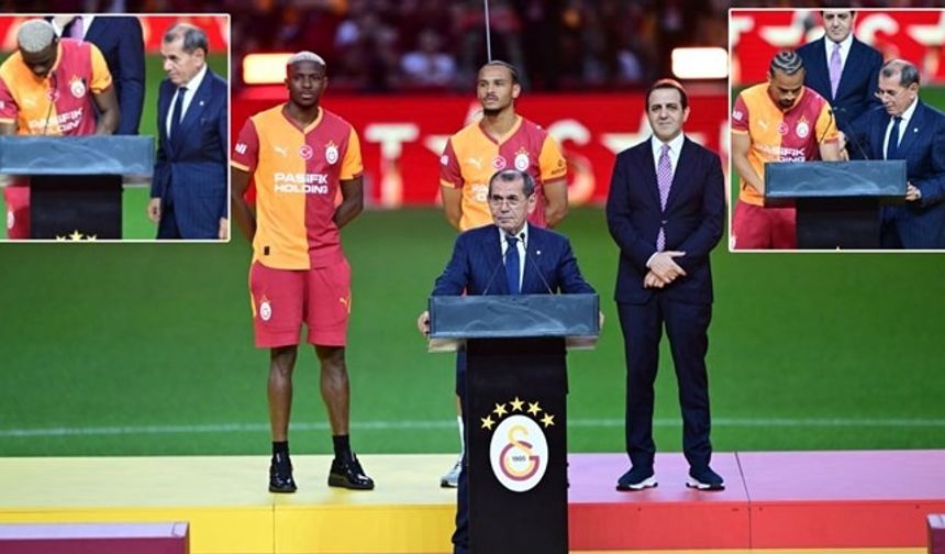 Galatasaray'dan Osimhen ve Sane için imza töreni
