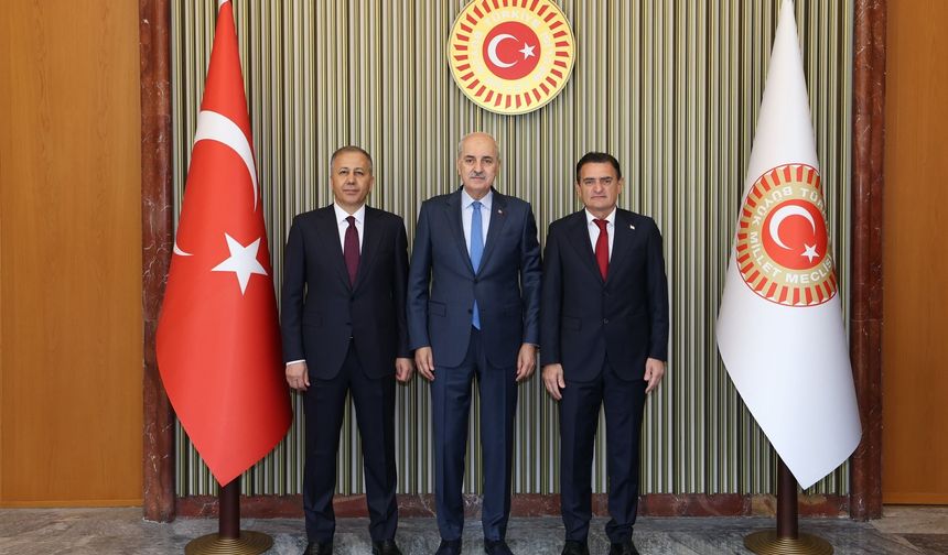 TBMM Başkanı Kurtulmuş, TC İçişleri Bakanı Yerlikaya ile İçişleri Bakanı Oğuz'u kabul etti
