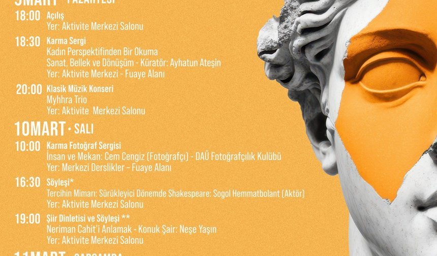 DAÜ’de 9–13 Mart tarihleri arasında Kültür ve Sanat Haftası düzenlenecek