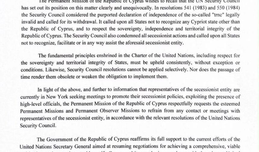 Cyprus Mail: Rum tarafı diplomatları uyardı