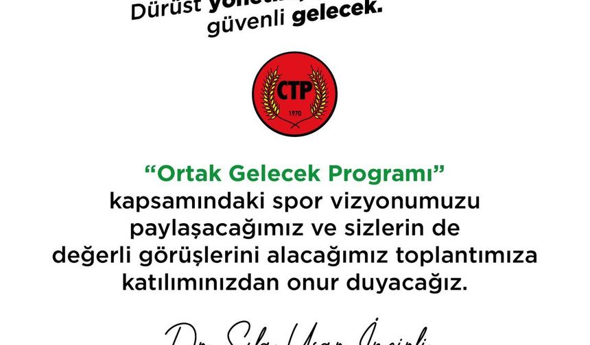 CTP spor vizyonunu yarın açıklıyor