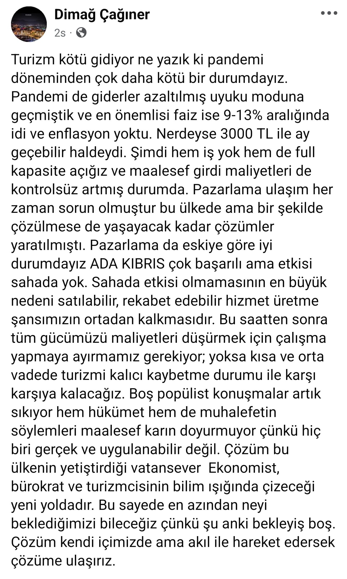 Dimağ Çağıner'den paylaşım